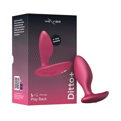We-Vibe - Ditto + Penggetar Dubur Merah Jambu Kosmik Dikawal Apl dan Alat Kawalan Jauh
