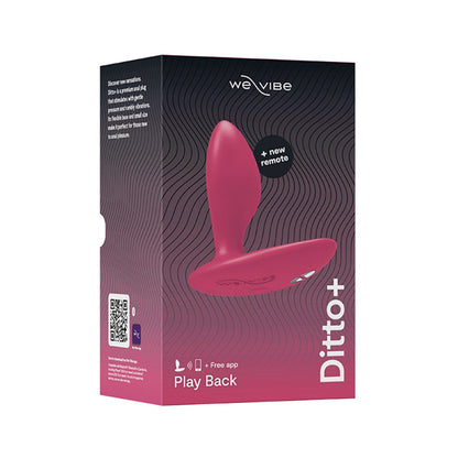 We-Vibe - Ditto + Penggetar Dubur Merah Jambu Kosmik Dikawal Apl dan Alat Kawalan Jauh
