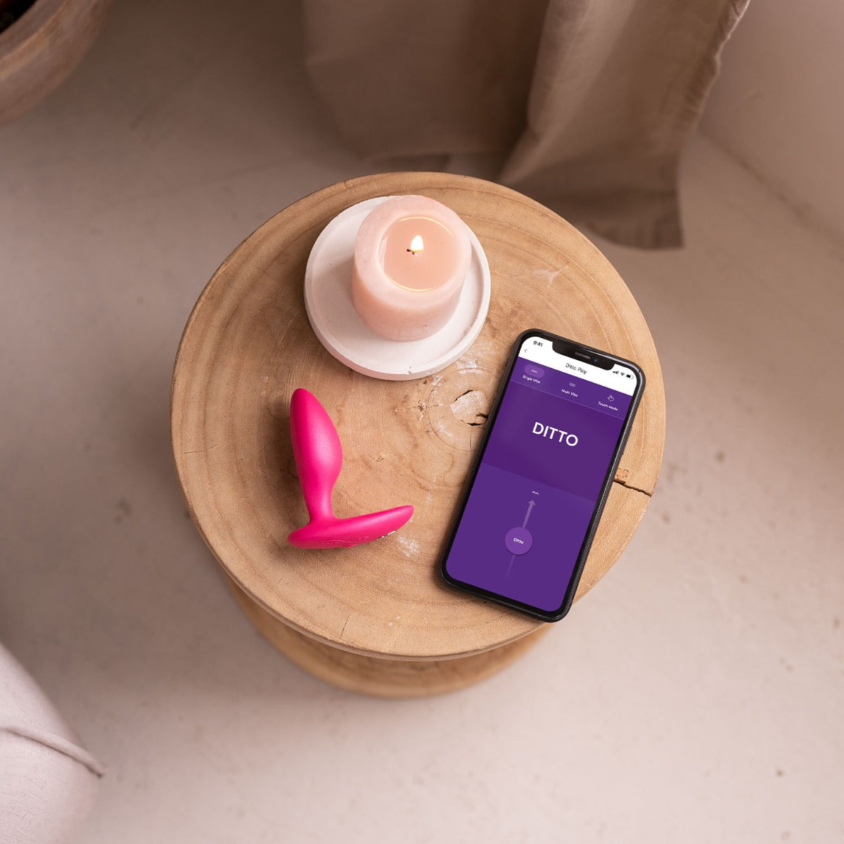 We-Vibe - Ditto + App and Remote Controlled Anal Vibrator Cosmic Pink