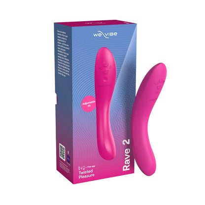 We-Vibe - Rave 2 Pengegaring G-Spot Silikon Kawalan Aplikasi Merah Jambu Tebal