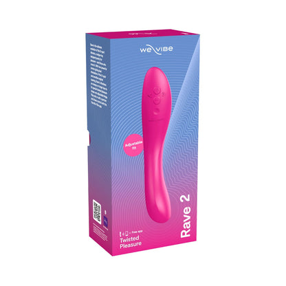 We-Vibe - Rave 2 Pengegaring G-Spot Silikon Kawalan Aplikasi Merah Jambu Tebal