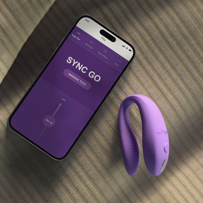 We-Vibe - Sync Go Penggetar Berpasangan Kawalan Jauh dan Aplikasi Ungu Muda