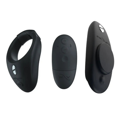 We-Vibe - Set Goda Kami Bond + Vibrator Kok Ring & Kelentit Boleh Pakai Kawalan Aplikasi Moxie (Hitam)