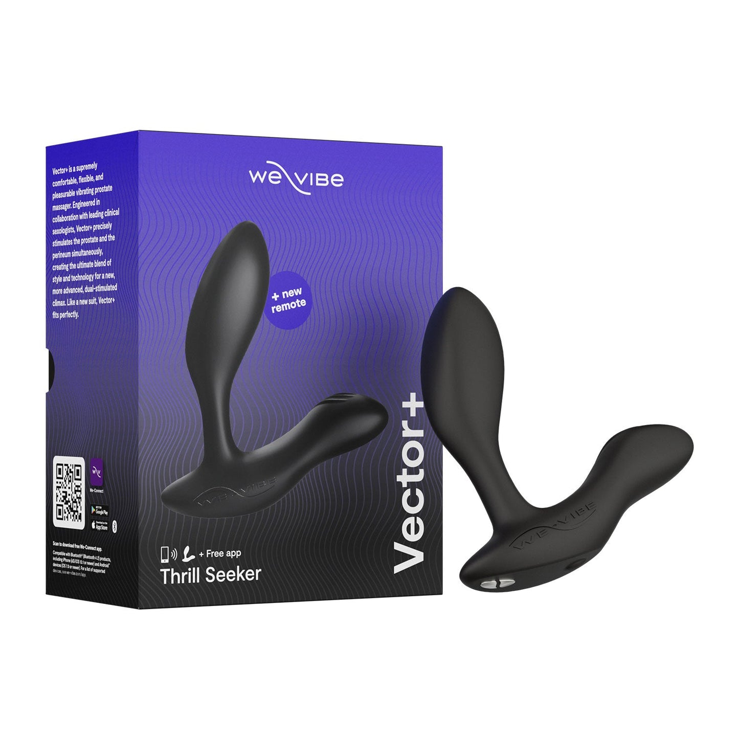 We-Vibe - Vector+ Bluetooth App Controlled Vibrating Prostate Massager (Charcoal Black)