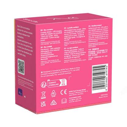 We-Vibe - Sync Lite Perangsang Pasangan Kawalan Aplikasi Merah Jambu