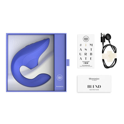 Womanizer - Blend Dual Stimulation Vibrator Biru Terang