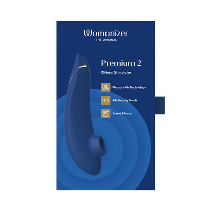 Womanizer - Premium 2 Perangsang Kelentit Boleh Dicas Semula Silikon Blueberry