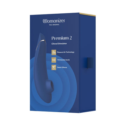 Womanizer - Premium 2 Perangsang Kelentit Boleh Dicas Semula Silikon Blueberry