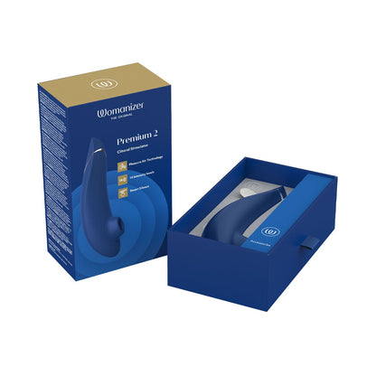 Womanizer - Premium 2 Perangsang Kelentit Boleh Dicas Semula Silikon Blueberry