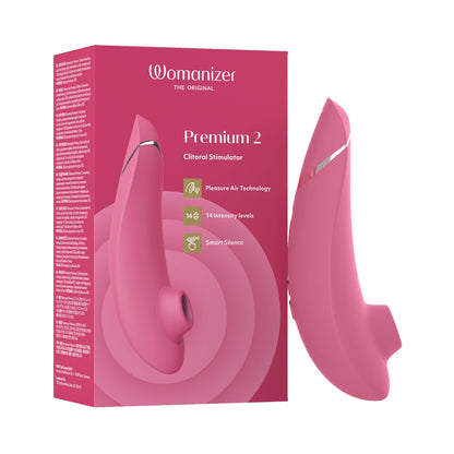 Womanizer - Perangsang Klitoris Boleh Dicas Semula Silikon Premium 2 Raspberi