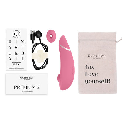 Womanizer - Perangsang Klitoris Boleh Dicas Semula Silikon Premium 2 Raspberi