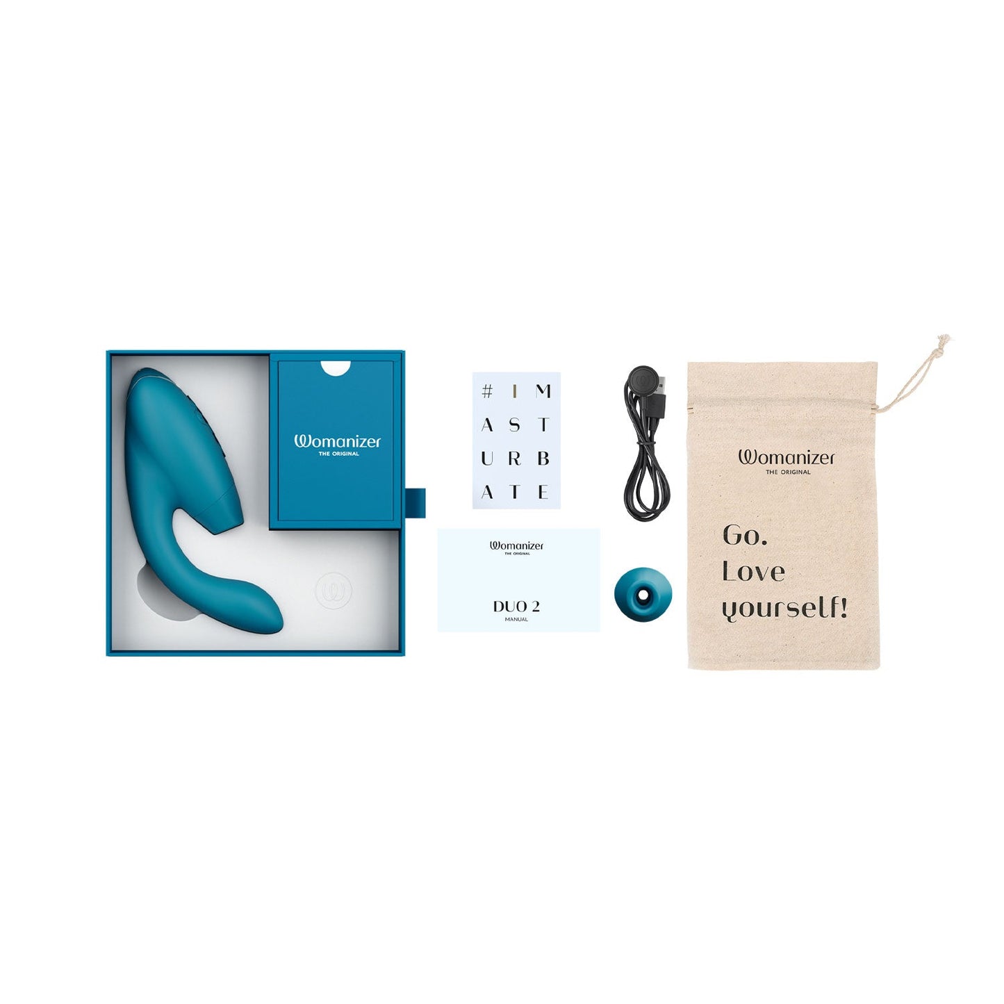 Womanizer - Duo 2 Pleasure Air Clitoral Stimulator and G-spot Vibrator Petrol